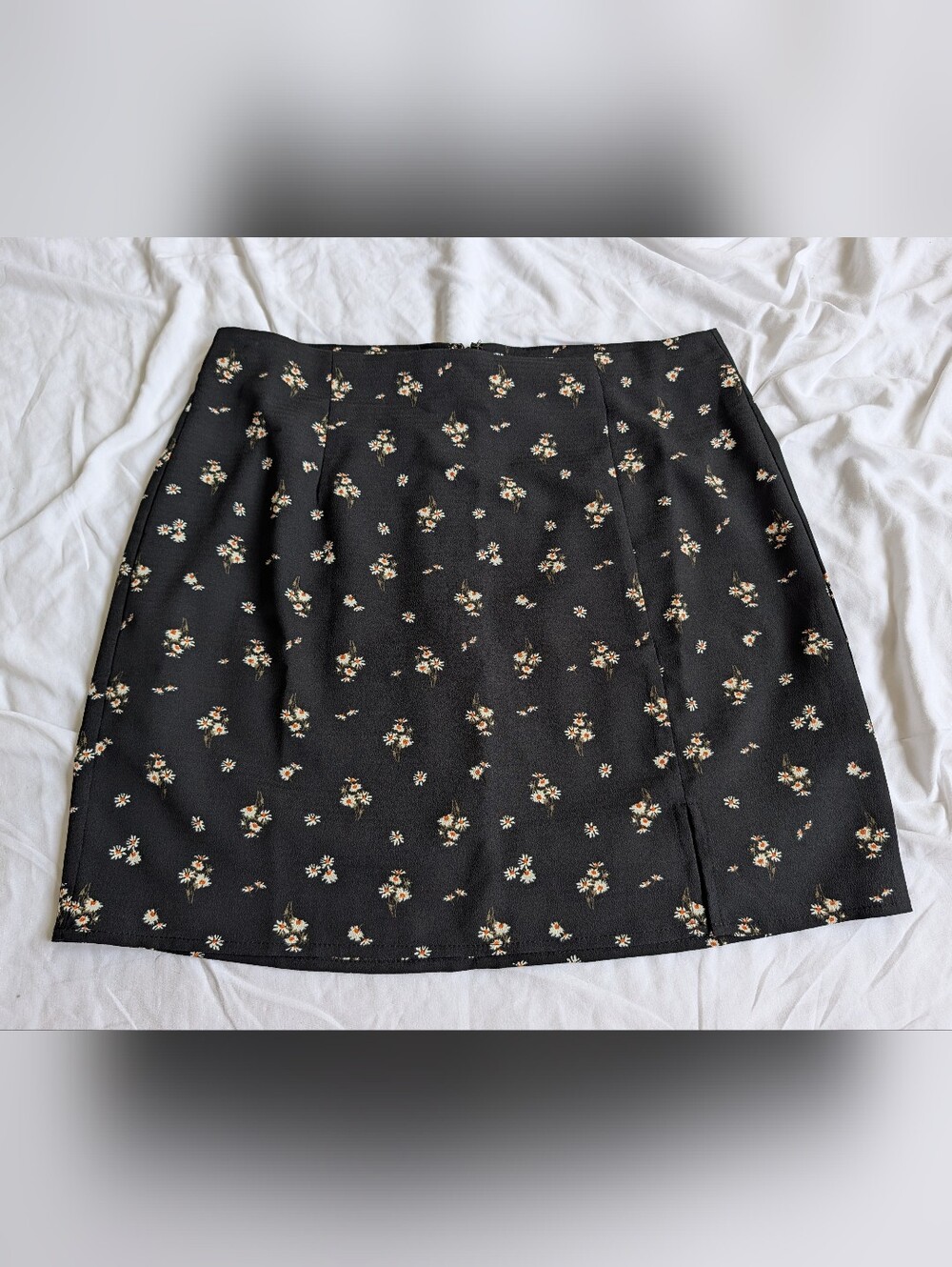 Aeropostale Black Mini Skirt with Cream and White Floral Print